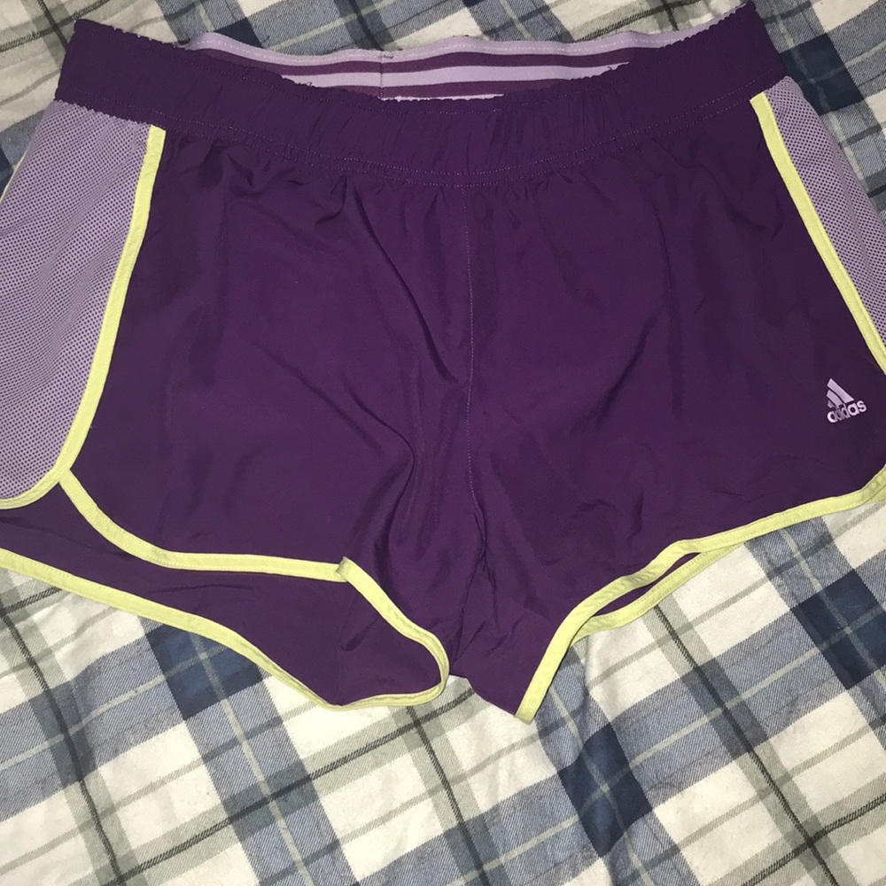 Purple running shorts